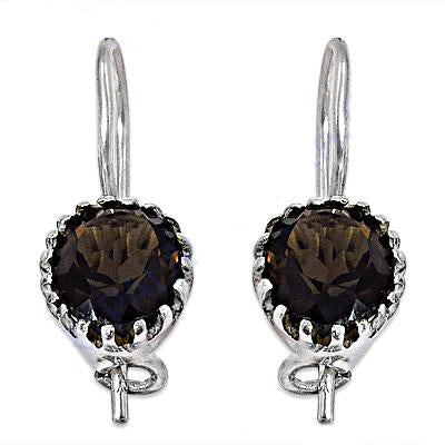 925 silver smoky quartz earrings for women | gemstone jewelry