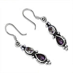 Load image into Gallery viewer, 925 Silver Amethyst Drop Earrings for Women | Gemstone Jewelry
