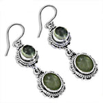 Load image into Gallery viewer, 925 Sterling Silver Green Stone Drop Earrings for Women
