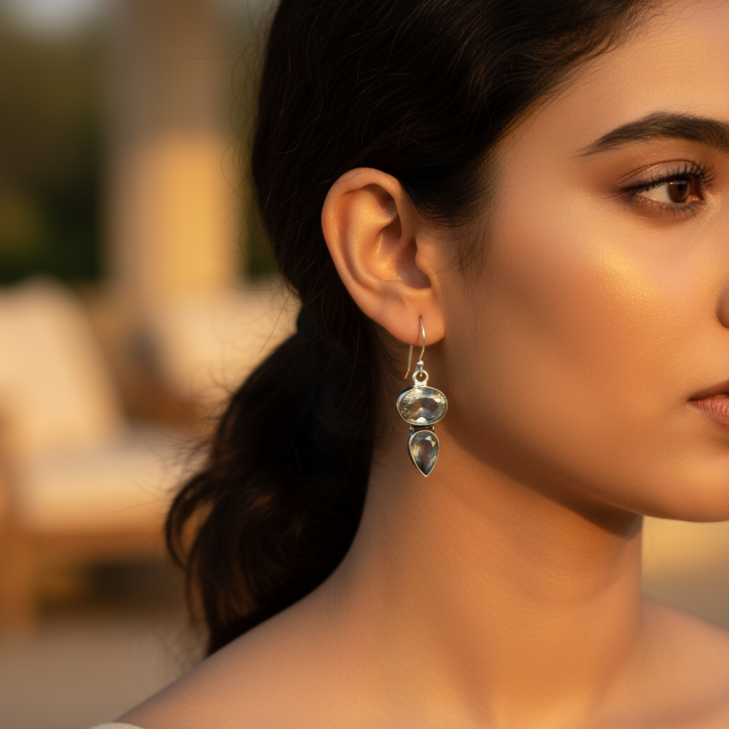 925 Silver Gemstone Earrings for Women | Daily Wear Jewelry