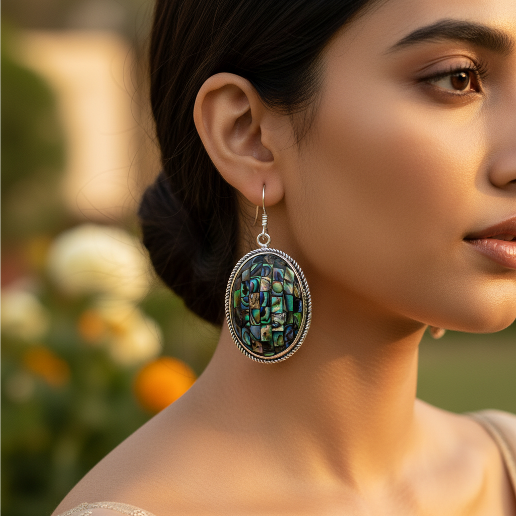 925 Silver Abalone Shell Earrings for Women | Dangle Jewelry
