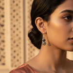 Load image into Gallery viewer, 925 Silver Garnet &amp; Smoky Quartz Drop Earrings for Women
