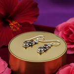 Load image into Gallery viewer, 925 Silver Garnet &amp; Smoky Quartz Drop Earrings for Women
