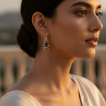 Load image into Gallery viewer, 925 Silver Garnet &amp; Smoky Quartz Drop Earrings for Women

