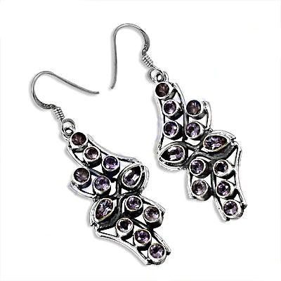 925 Silver Amethyst Earrings for Women | Dangle Earrings