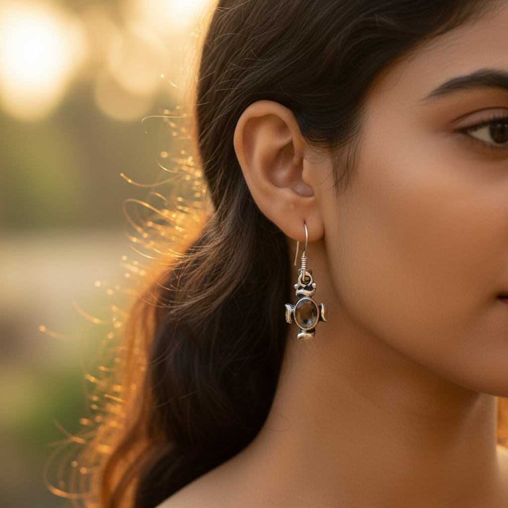 925 Silver Smoky Quartz Earrings for Women | Dangle Jewelry