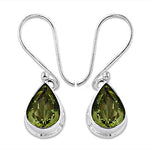 Load image into Gallery viewer, 925 Silver Peridot Teardrop Earrings for Women | Dangle Jewelry
