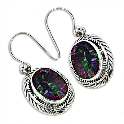 925 Silver Mystic Topaz Earrings for Women | Dangle Jewelry