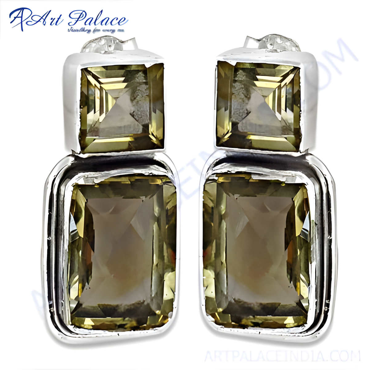 925 sterling silver citrine drop earrings
