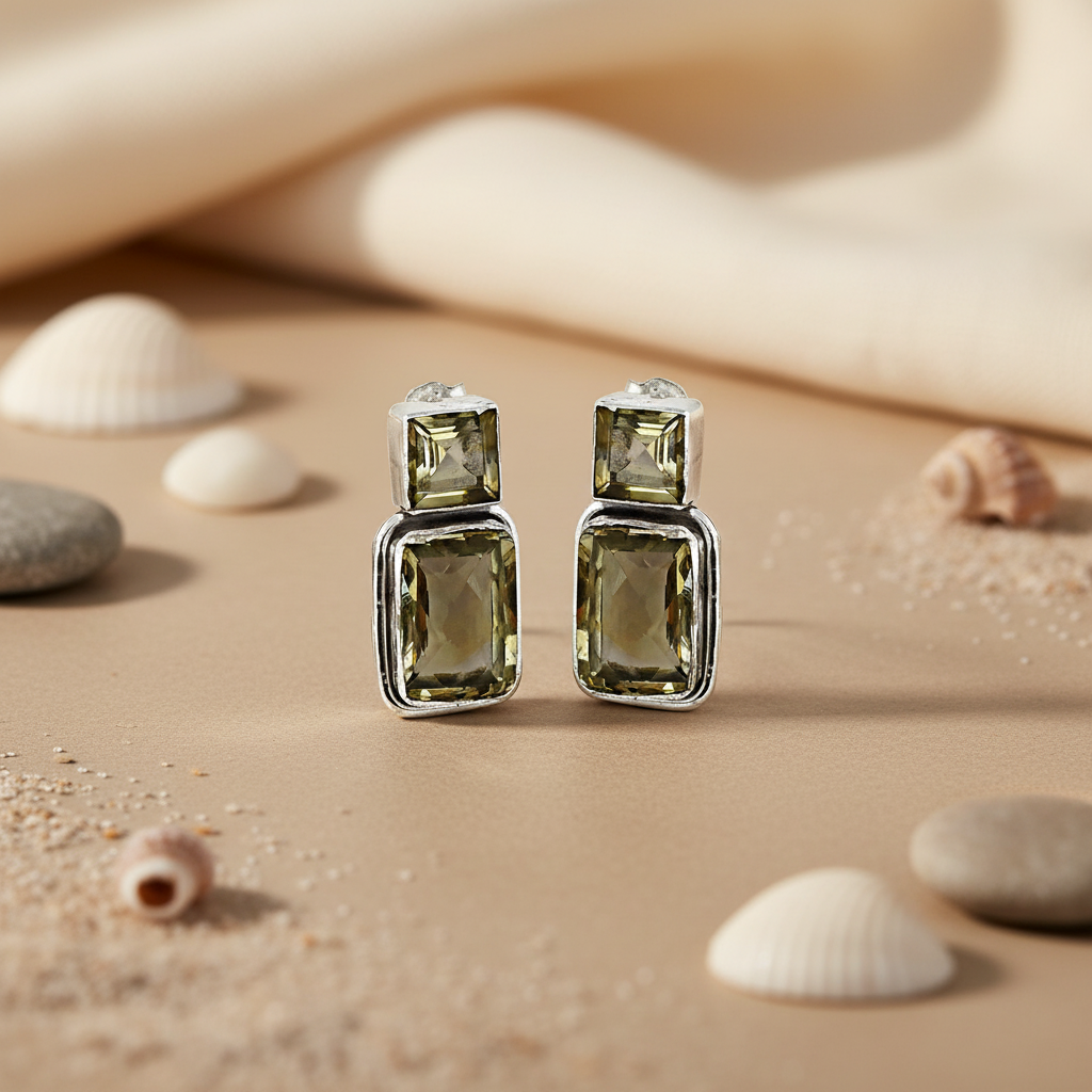 925 Silver Citrine Earrings for Women | Gemstone Jewelry