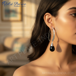Load image into Gallery viewer, 925 Silver Black Onyx Drop Earrings for Women | Dangle Earrings
