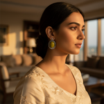 Load image into Gallery viewer, 925 Silver Olive Green Gemstone Earrings for Women | Gift
