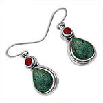 Load image into Gallery viewer, 925 Silver Turquoise &amp; Coral Earrings for Women | Dangle Jewelry
