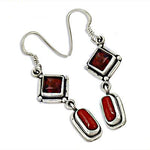 Load image into Gallery viewer, 925 Silver Red Coral Drop Earrings for Women | Dangle Jewelry
