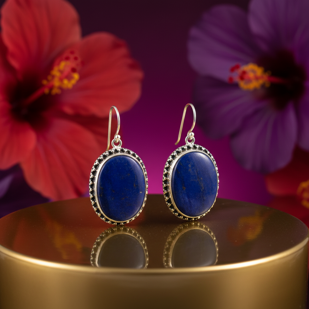 925 silver lapis lazuli earrings for women | gemstone jewelry