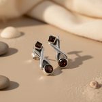 将图像加载到图库查看器中， 925 Silver Garnet Earrings for Women | Dangle Earrings Gift
