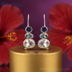 Load image into Gallery viewer, Pendientes colgantes de plata 925 con piedras preciosas para mujer | Pendientes colgantes
