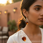 Load image into Gallery viewer, Pendientes de granate en plata 925 | Pendientes con piedras preciosas en forma de lágrima para mujer
