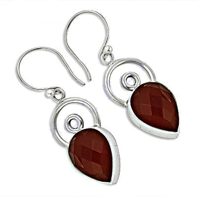 925 Silver Garnet Earrings | Teardrop Gemstone Earrings for Women