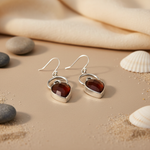 将图像加载到图库查看器中， 925 Silver Garnet Earrings | Teardrop Gemstone Earrings for Women
