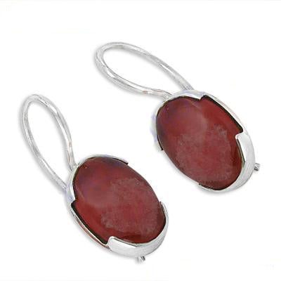925 Silver Red Agate Drop Earrings for Women | Gift