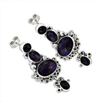 Load image into Gallery viewer, 925 Silver Purple Gemstone Drop Earrings for Women | Gift Jewelry
