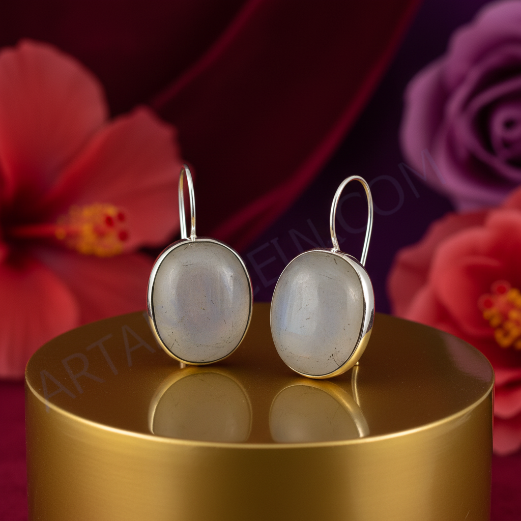 925 silver moonstone drop earrings for women | gift jewelry