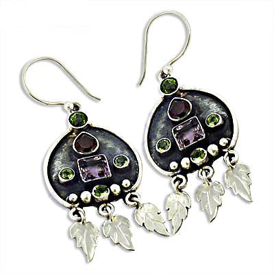 925 Silver Gemstone Dangle Earrings | For Women | Statement Jewelry