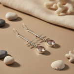 将图像加载到图库查看器中， 925 Silver Rose Quartz Drop Earrings for Women | Gift
