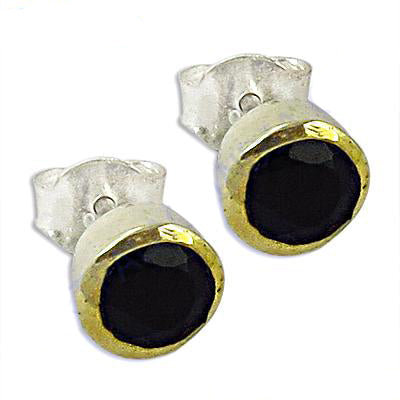 925 silver black gemstone stud earrings for women | gift