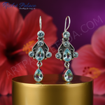 将图像加载到图库查看器中， 925纯银蓝色托帕石水滴耳环，女士款 | 礼物
