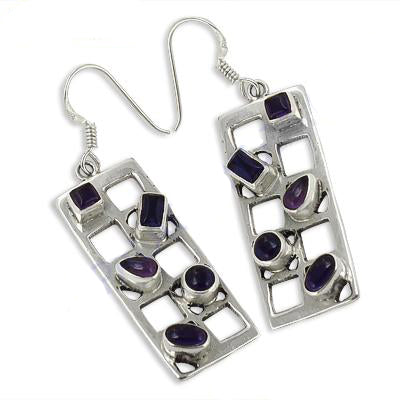 925 Silver Amethyst Earrings for Women | Dangle Jewelry