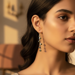 将图像加载到图库查看器中， 925纯银黄水晶水滴耳环（女士款）| 精致首饰
