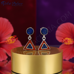 Load image into Gallery viewer, 925 Silver Lapis Lazuli Drop Earrings | Geometric Jewelry
