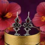 Load image into Gallery viewer, 925 Silver Garnet Earrings for Women | Dangle Jewelry
