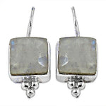 将图像加载到图库查看器中， 925 Silver Moonstone Square Drop Earrings for Women | Gift
