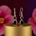 Load image into Gallery viewer, 925 Silver Garnet Drop Earrings for Women | Gemstone Jewelry
