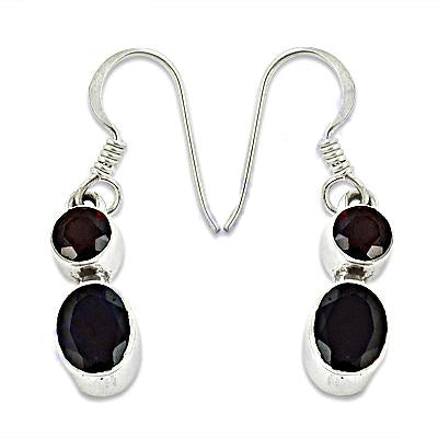 925 Silver Garnet Drop Earrings for Women | Gemstone Jewelry