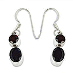 Load image into Gallery viewer, 925 Silver Garnet Drop Earrings for Women | Gemstone Jewelry
