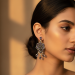 Load image into Gallery viewer, Pendientes de flor de amatista en plata 925 para mujer | Pendientes colgantes
