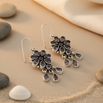 Load image into Gallery viewer, 925 Silver Amethyst Flower Earrings for Women | Dangle Earrings
