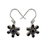Load image into Gallery viewer, 925 Silver Garnet Flower Earrings | Women's Jewelry Gift
