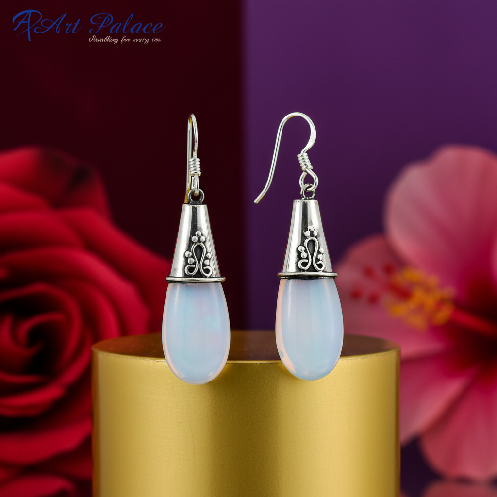 925 Silver Opalite Drop Earrings for Women | Dangle Earrings