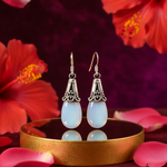 将图像加载到图库查看器中， 925纯银玉髓水滴耳环（女士款）| 礼品首饰
