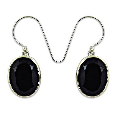 925 Silver Black Onyx Oval Earrings for Women | Gift Jewelry