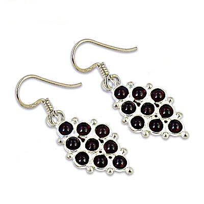 925 Silver Garnet Drop Earrings for Women | Gemstone Jewelry