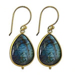 Load image into Gallery viewer, gold plating Labradorite Teardrop Earrings for Women | Gemstone Jewelry
