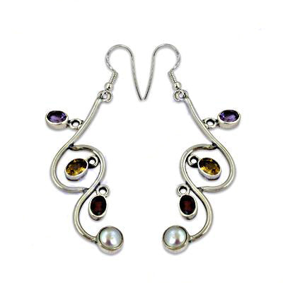 925 Silver Gemstone Drop Earrings for Women | Daily Wear Jewelry