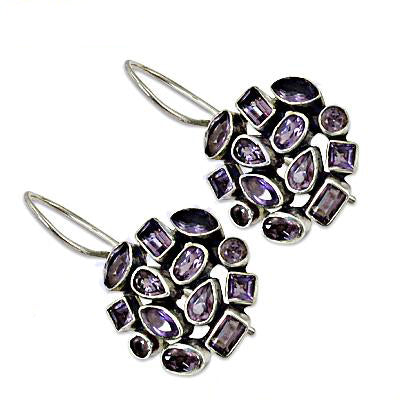 925 Silver Amethyst Drop Earrings for Women | Gemstone Jewelry