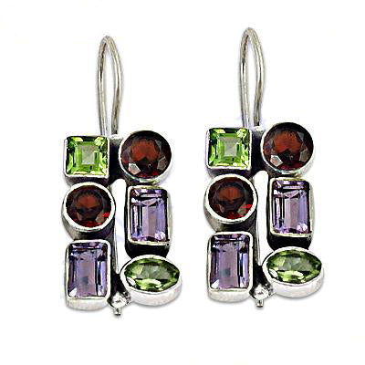 925 Silver Multi-Gemstone Earrings for Women | Dangle Earrings